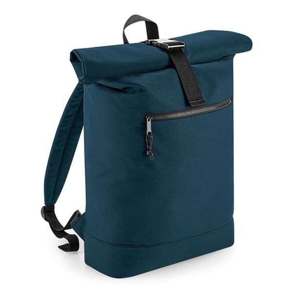 Bagbase Rolled Top Recycled Backpack Petrol Blue One Size