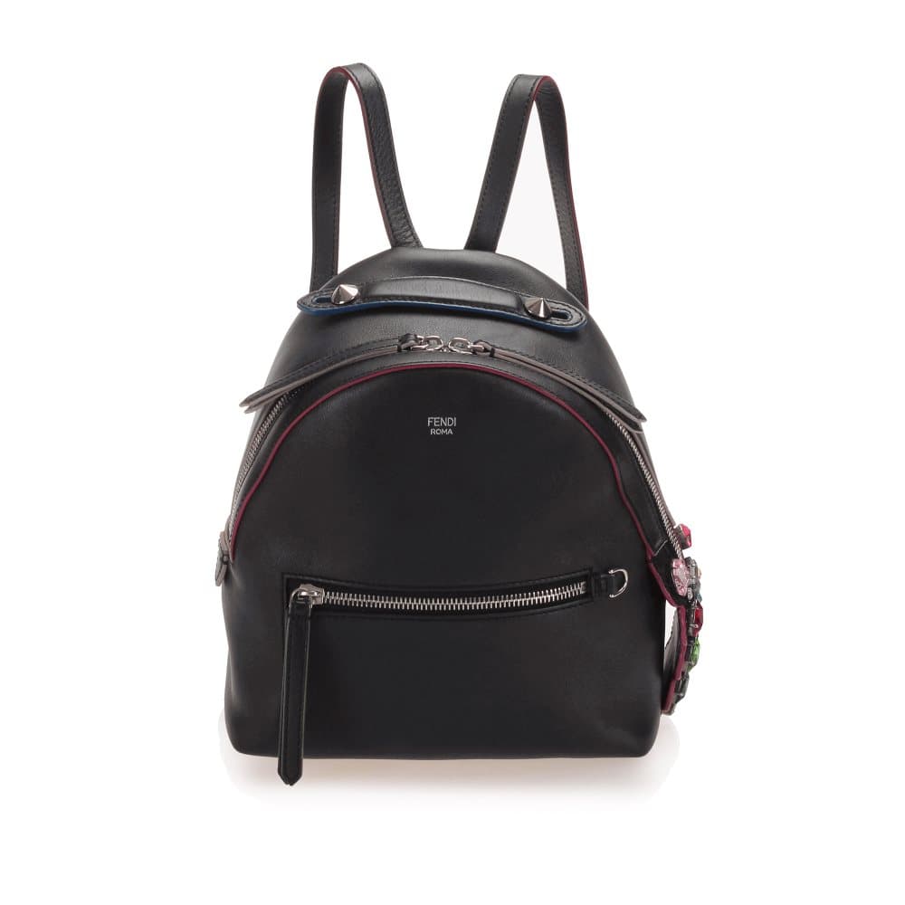 Fendi By The Way Leather Backpack Black