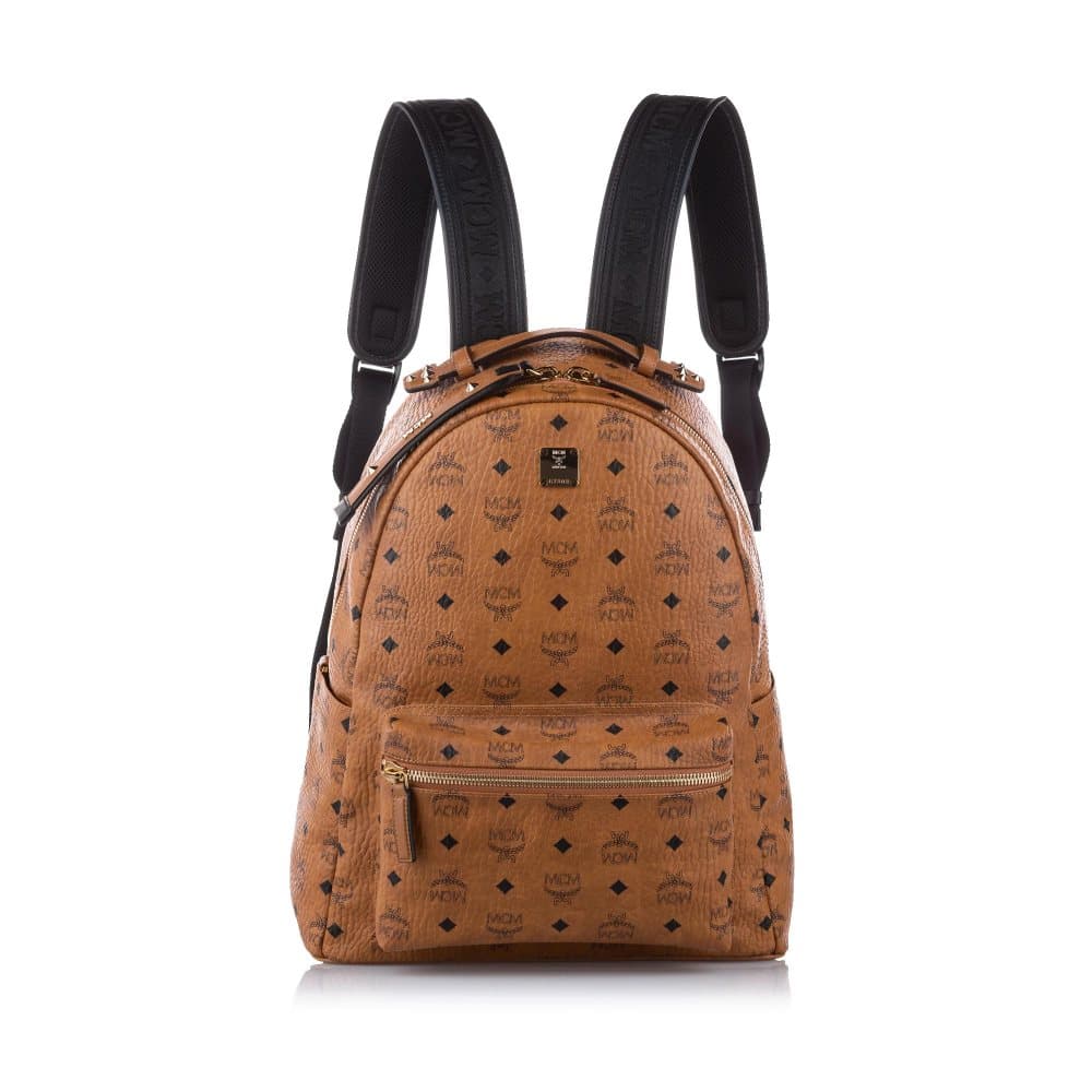 MCM Visetos Stark Leather Backpack Brown