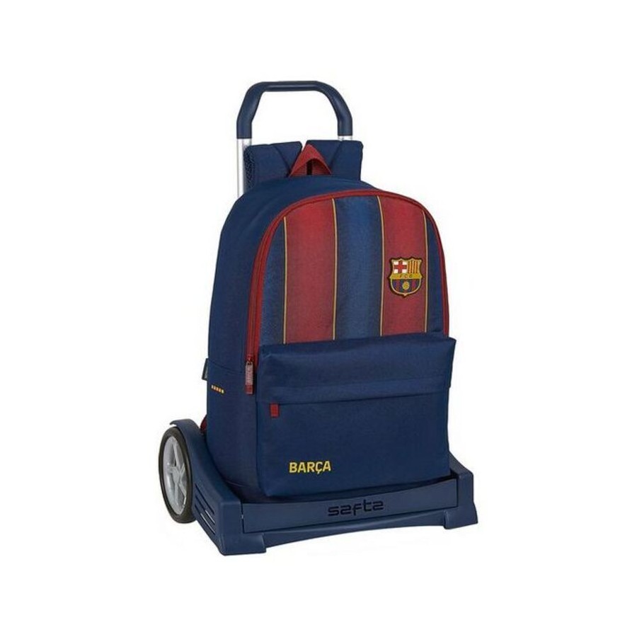 Skolväska med hjul Evolution F.C. Barcelona 20/21 Rödbrun Marinblå