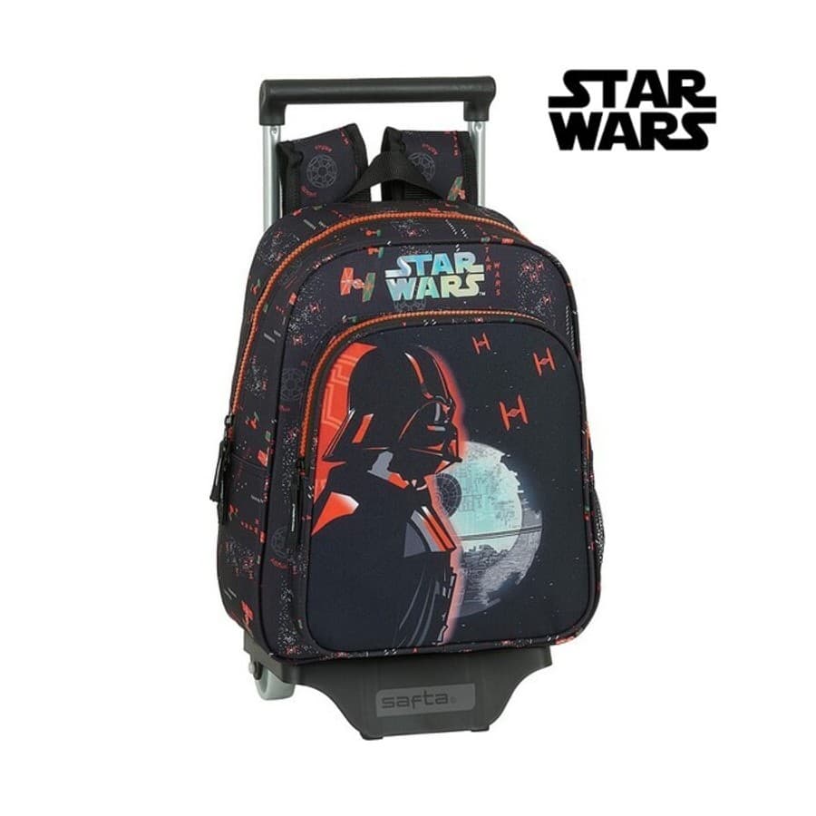 Skolväska med hjul Star Wars The Dark Side Svart Orange