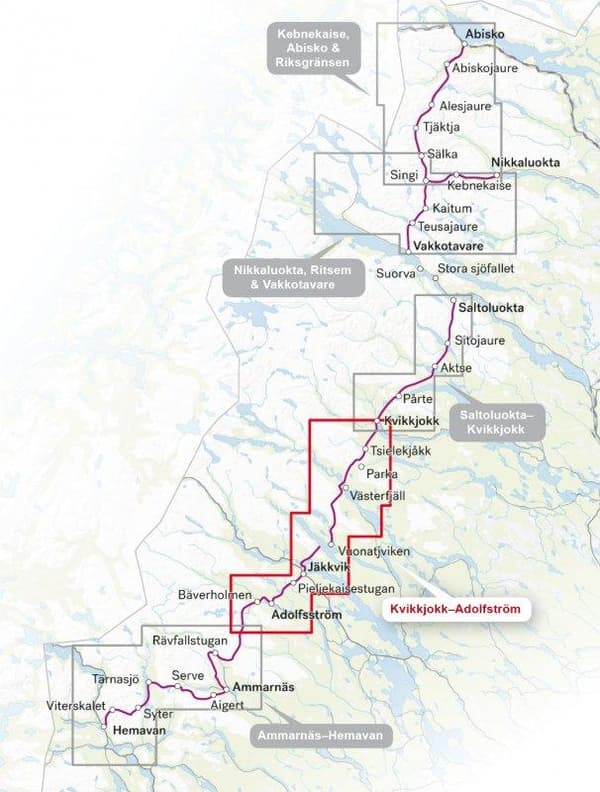 CALAZO Kungsleden: Kvikkjokk - Adolfström 1:50.000