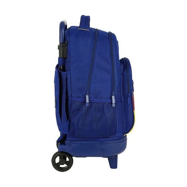 Skolerygsæk med Hjul Compact F.C. Barcelona 612025918 Blå (33 x 45 x 22 cm)