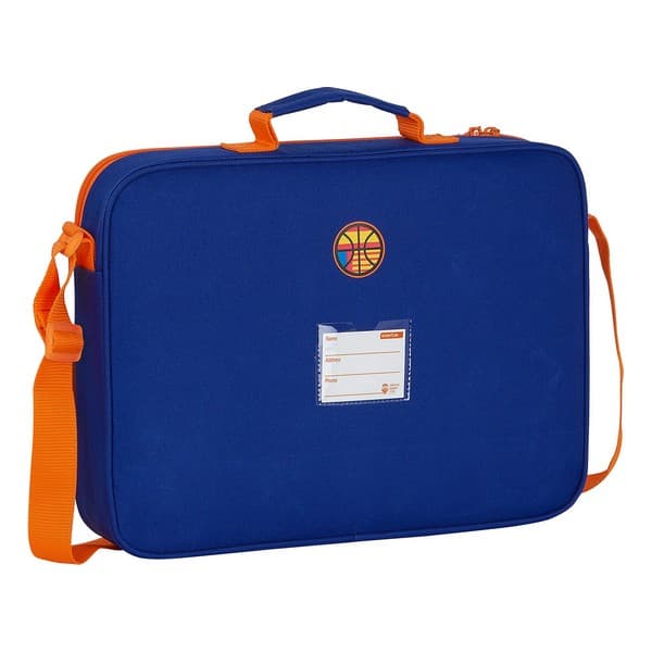 Skole skoletaske Valencia Basket Blå Orange (38 x 28 x 6 cm)