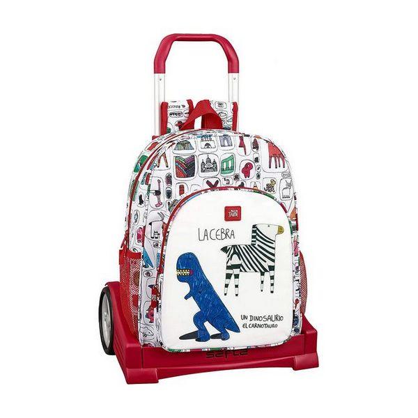 Skolväska med hjul Evolution Algo de Jaime Vit Multicolour