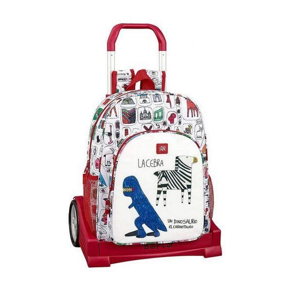 Skolväska med hjul Evolution Algo de Jaime Vit Multicolour