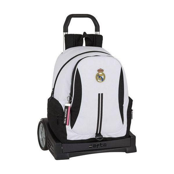 Skolväska med hjul Evolution Real Madrid C.F. 20/21 Vit Svart
