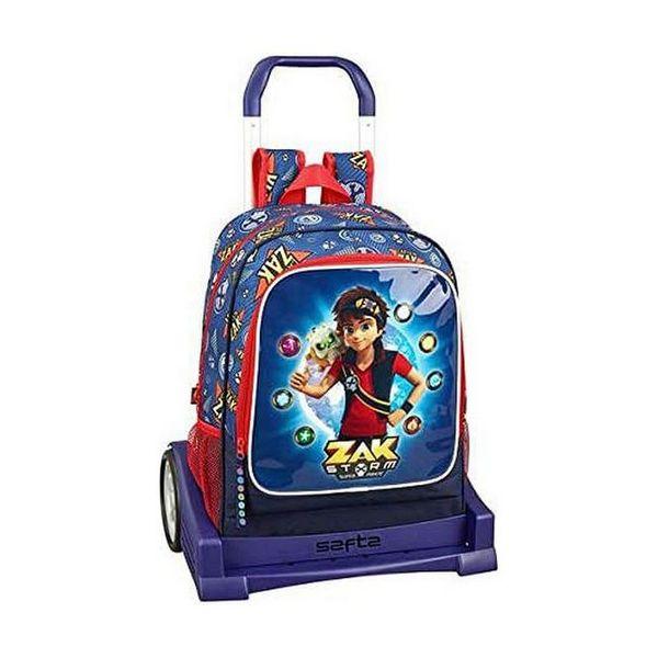 Skolväska med hjul Evolution Zak Storm Capta Marinblå