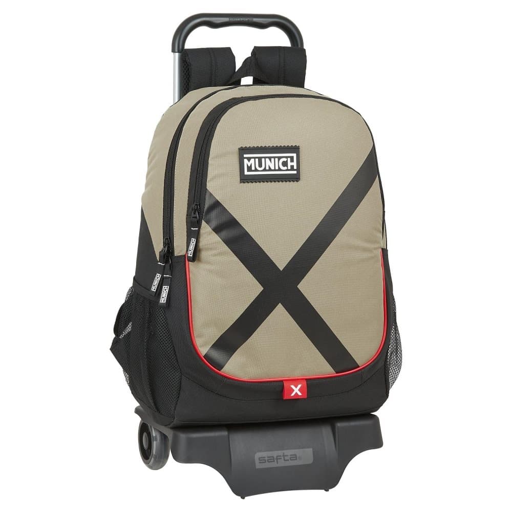 Skolväska med hjul Munich Sapporo Svart Beige