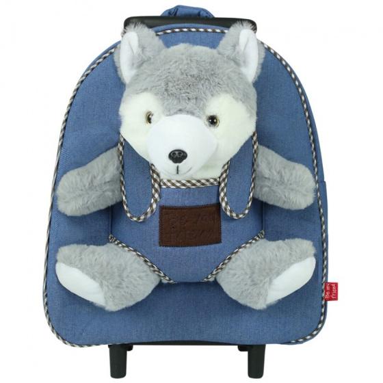 vagn Harry Husky junior 28 cm plysch/denim 3-delad