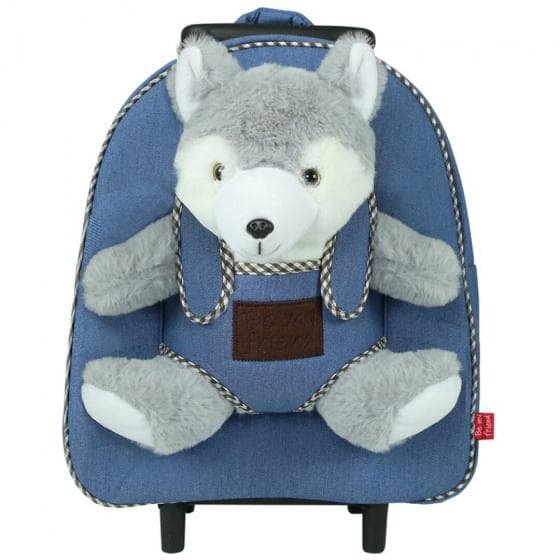 vagn Harry Husky junior 28 cm plysch/denim 3-delad