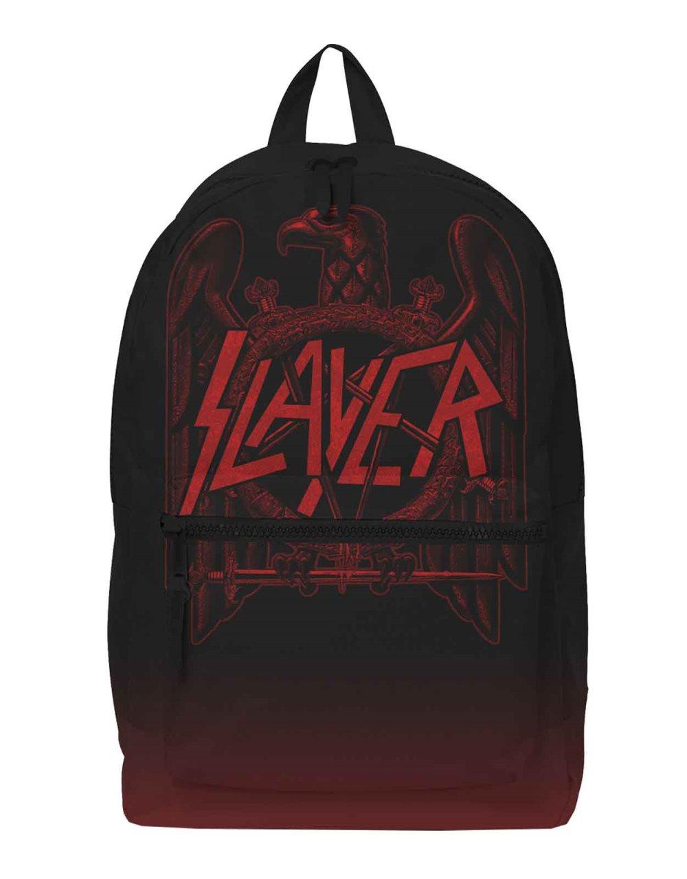 Slayer Backpack Red Eagle Crest Band Logo Official Rocksax Black One Size