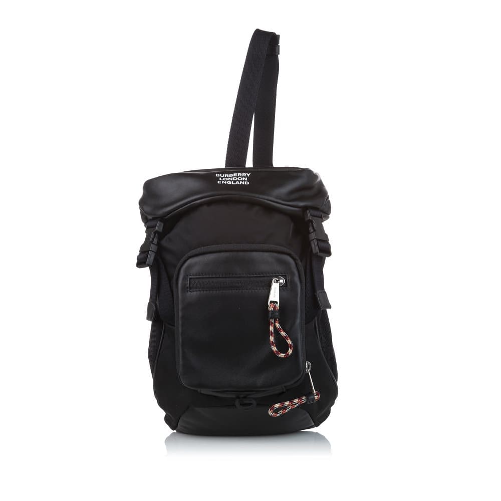 Pre-owned Burberry Leo Convertible Backpack Black