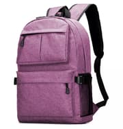 Suuri, kestävä reppu USB-portilla - Violetti
