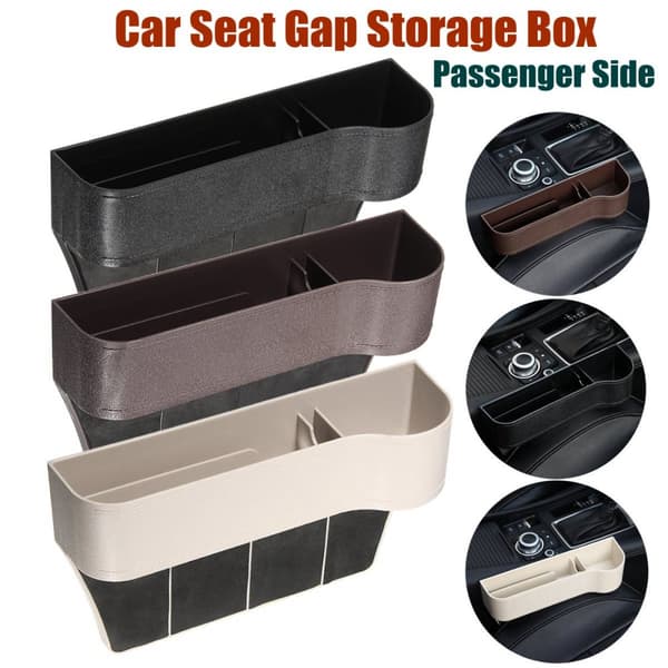 ABS Plast Bil Passager Side Sæde Gap Opbevaringsboks Pocket Organizer Telefon Holder
