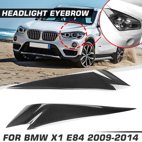 PAIR BMW X1 E84 2009-2014 hiilikuituajovalojen suojus Kulmakarvat Silmäluomet Leikkaa auton sisustus