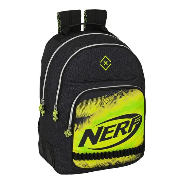 Skoletaske Nerf Sort Lime (32 x 42 x 15 cm)