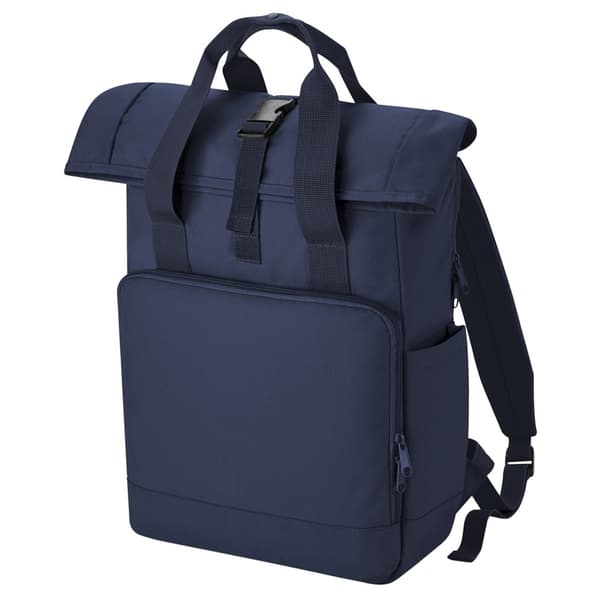 Bagbase Unisex vuxen Roll Top återvunnen ryggsäck med dubbla handtag för vuxna Navy Dusk One Size