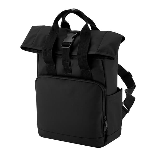 Bagbase Ryggsäck med dubbla handtag och återvunnet material med rulltopp Black One Size