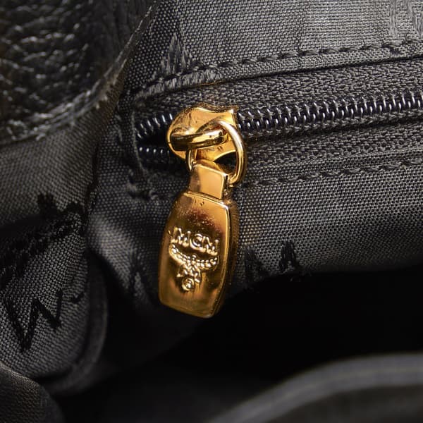 Pre-owned MCM Leather Drawstring Backpack Black