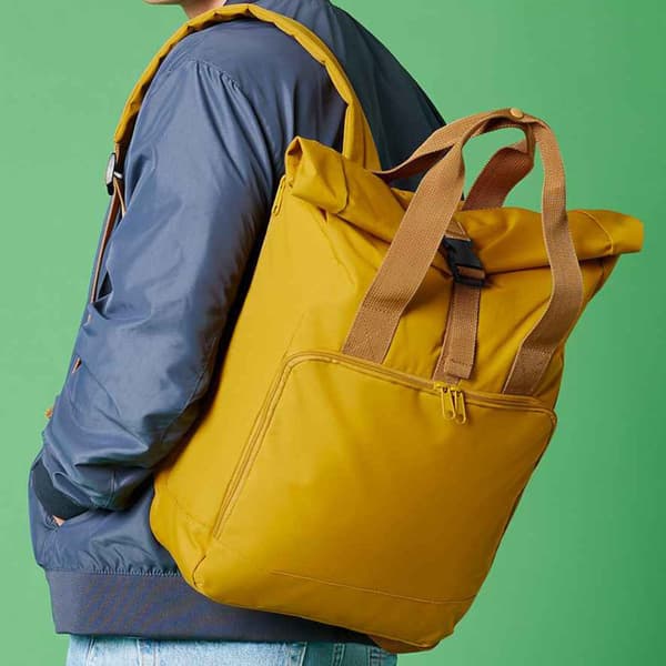 Bagbase Roll Top Recycled Twin Handle Laptop Ryggsäck för bärbar dator