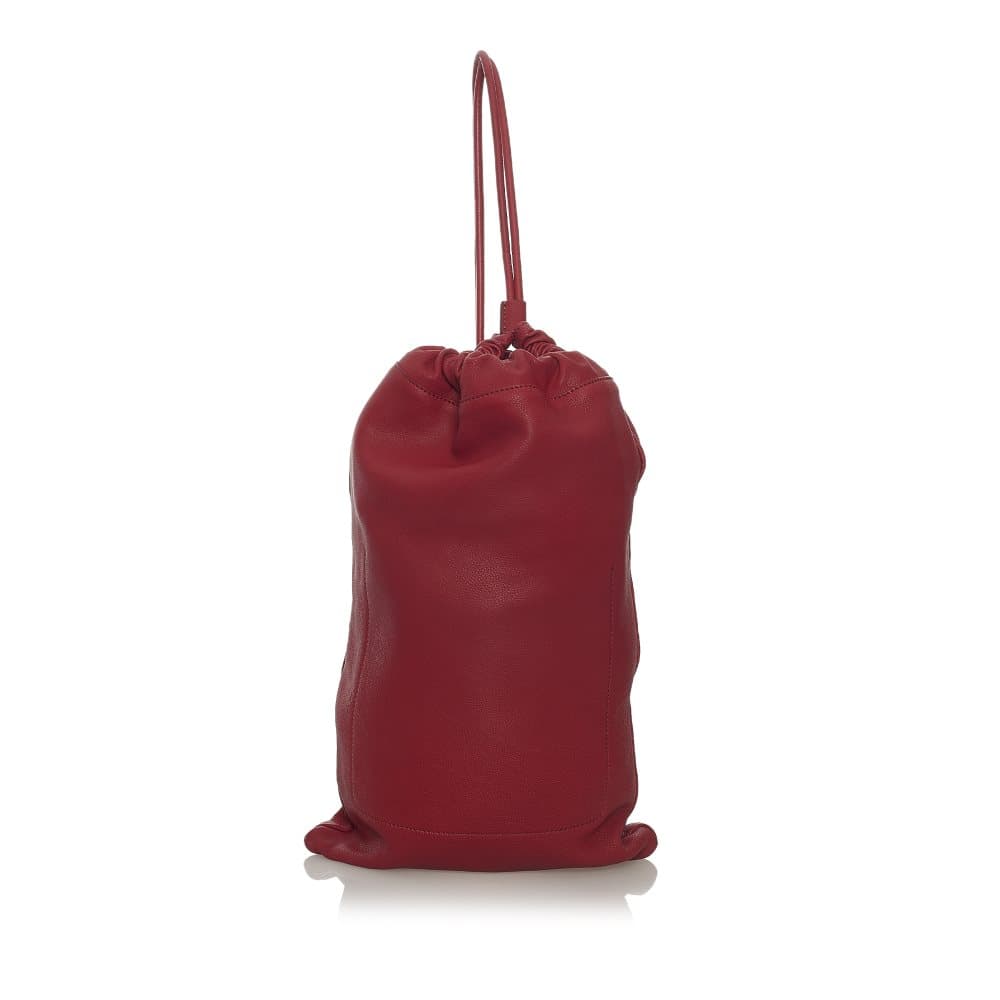 Pre-owned Burberry Leather Drawstring Backpack Red