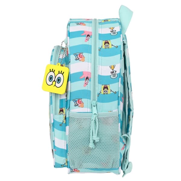 3D Skoletaske Spongebob Stay positive Blå Hvid (26 x 34 x 11 cm)