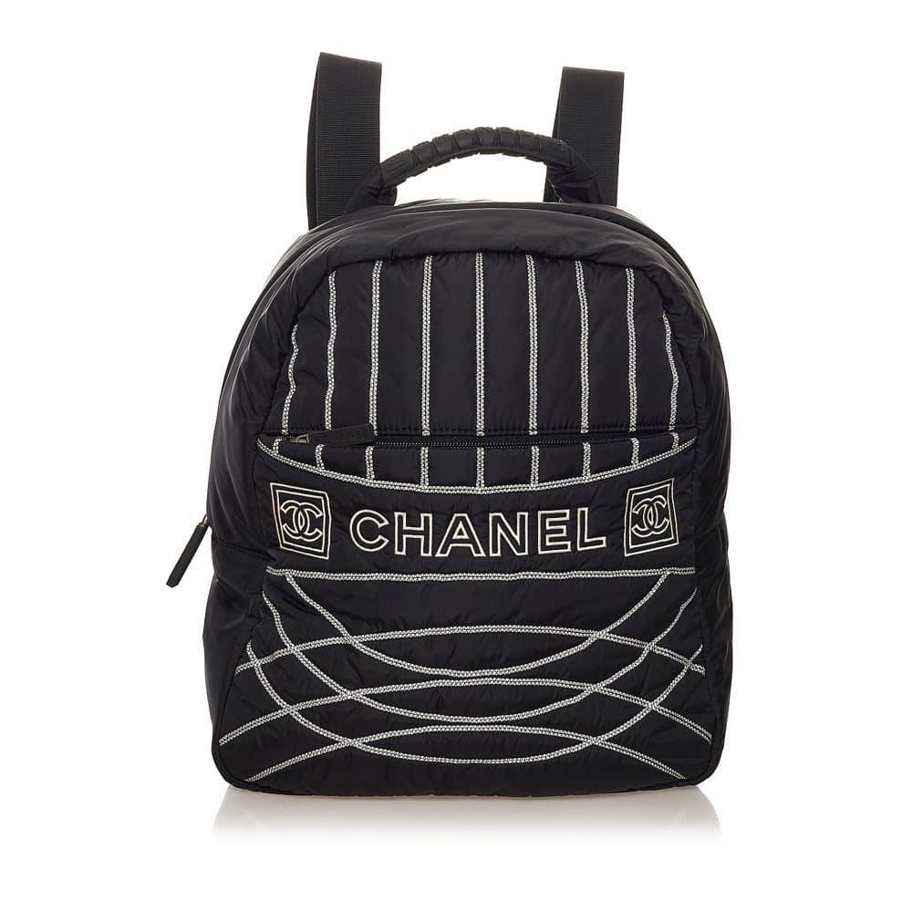 Pre-owned Chanel Sport Line Nylon Backpack Black