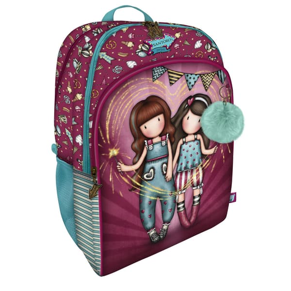 Skolebag Gorjuss Fireworks Rødbrun 34.5 x 43.5 x 22 cm