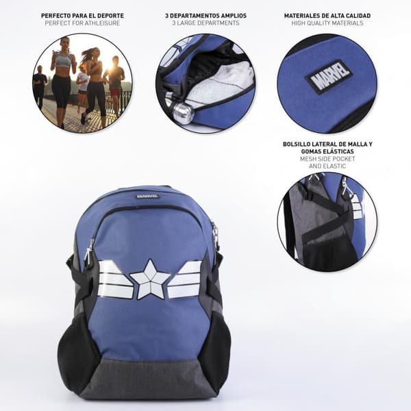 Marvel voksen ryggsekk 48 cm veske skolesekk avengers trening