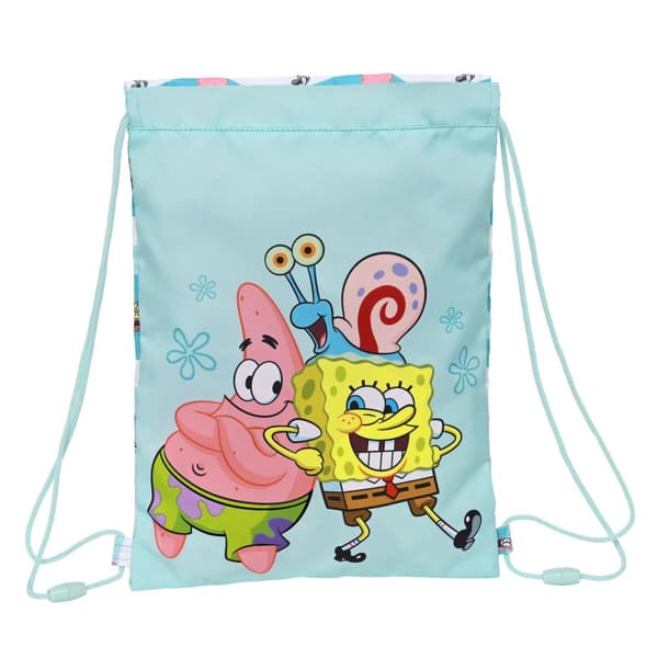 Rygsæk med Snore Spongebob Stay positive Blå Hvid 26 x 34 x 1 cm