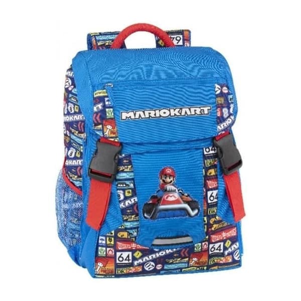 Expanderbar ryggsäck - PANINI - Mario Kart - Blå - Barn - Expanderbara sidfickor
