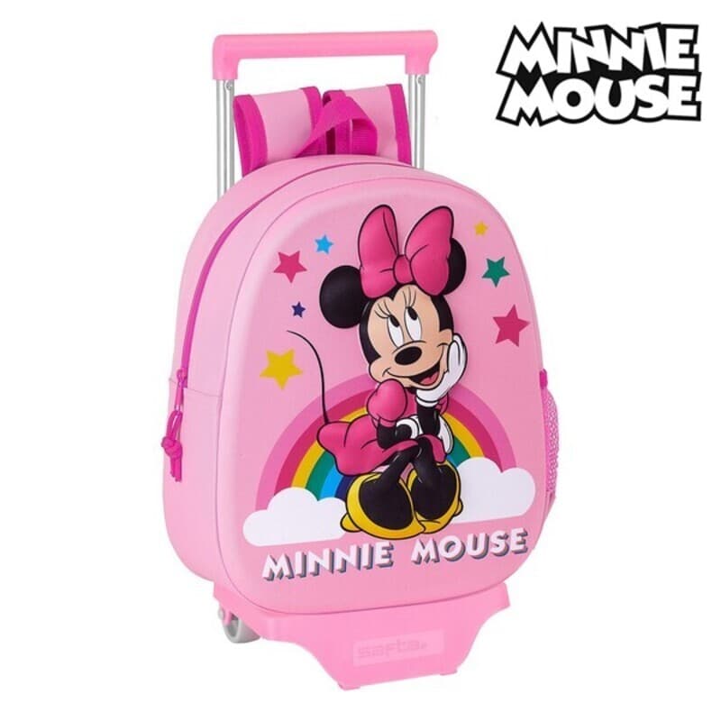 Skolryggsäck 3D med hjul Minnie Mouse Rosa