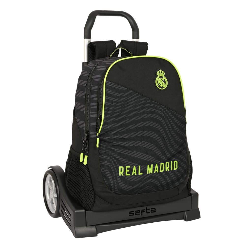 Skolväska med hjul Real Madrid C.F. Svart (32 x 44 x 16 cm)