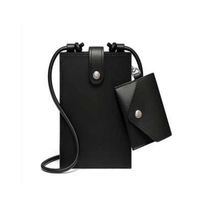 Mini mobiltelefonväska med myntväska Svart