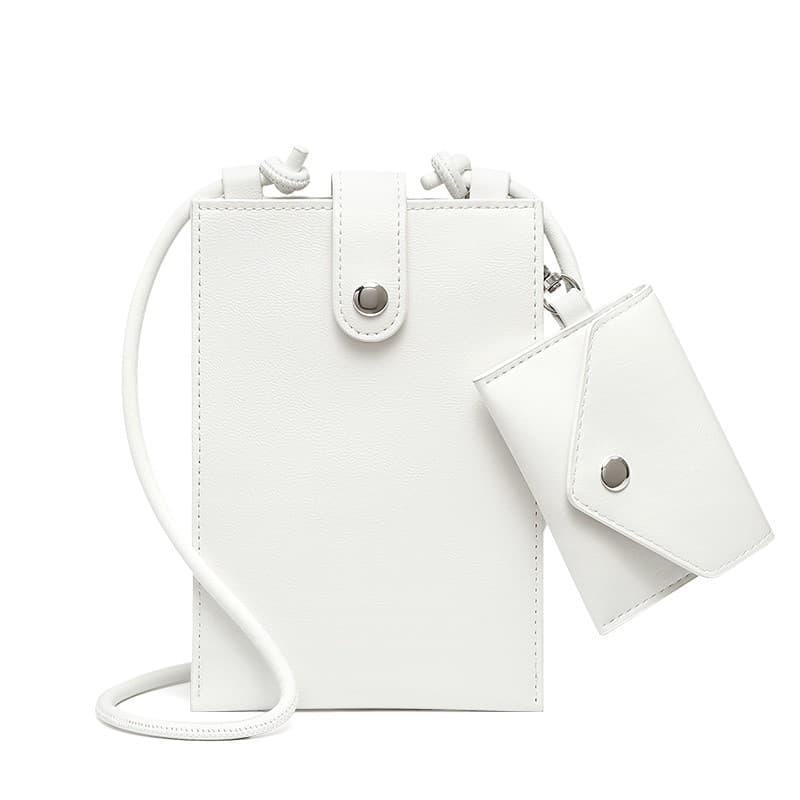 Mini mobiltelefonväska med myntväska Vit