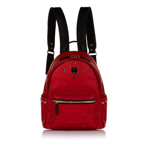 Pre-owned MCM Studded Odeon Stark Red