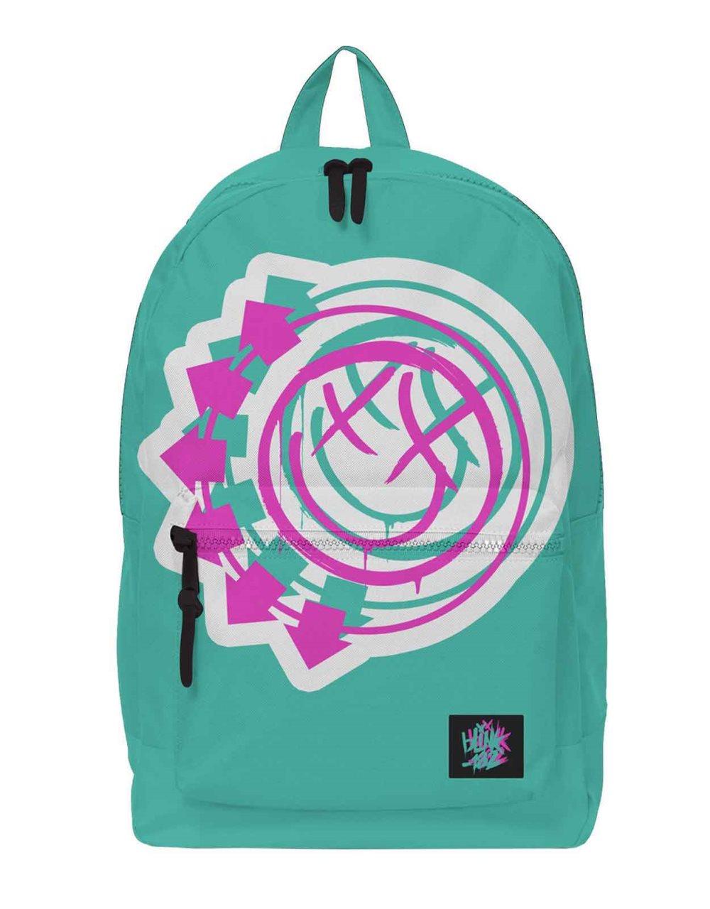Blink 182 Backpack Bag Smiley Band Logo Official Rocksax Green One Size