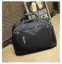 Men Travel Luggage Bag Women Oxford Suitcase Travel Rolling Bags On Wheels Travel Rolling Bags Business Trolley Wheeled Bags Dark Blue 24 Inch