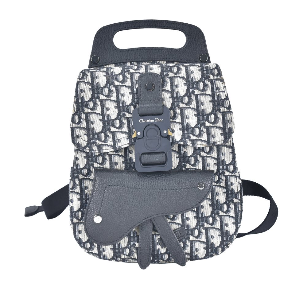 image of Pre-owned Dior Mini Oblique Gallop Backpack Blue