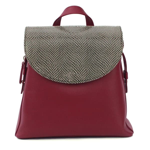 Eastern Counties Leather Petra Snake Print läder ryggsäck Cranberry One Size