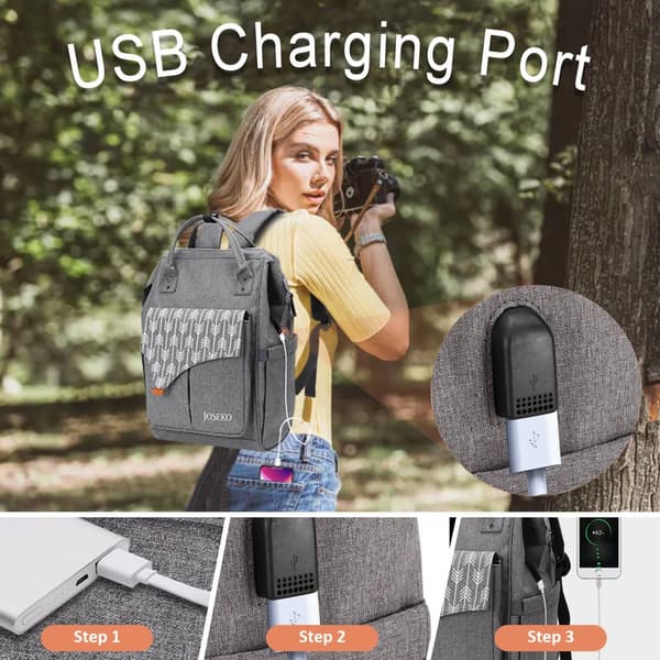Kannettavan tietokoneen reppu 15,6 tuumalle USB-latausportilla, lokero ja varkaudenestolaukku. Sopii kouluun, matkoille, ostoksille