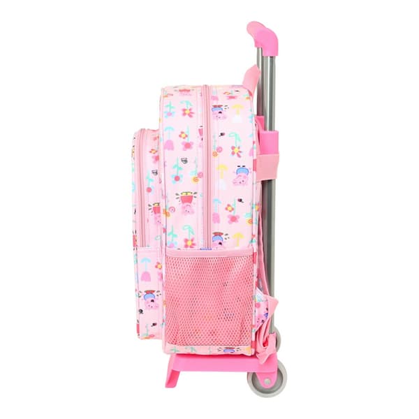 Skolerygsæk med Hjul Peppa Pig Having Fun Pink (26 x 34 x 11 cm)
