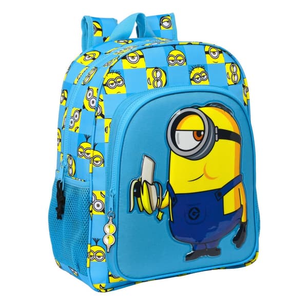 Skoletaske Minions Minionstatic Blå 32 x 38 x 12 cm
