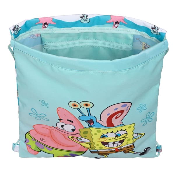 Rygsæk med Snore Spongebob Stay positive Blå Hvid 26 x 34 x 1 cm