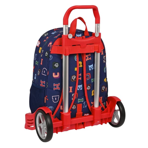 Skolerygsæk med Hjul Mickey Mouse Clubhouse Only one Marineblå 33 x 42 x 14 cm