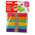 Pikkukuva 2 / 2: Käsityömateriaalit Apli Monivärinen Puu 114 x 10 mm Jäätelötikku (5 osaa) (50 osaa)