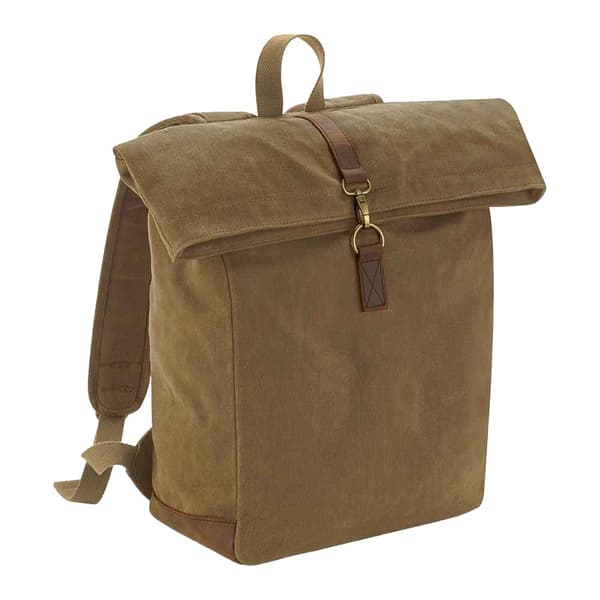 Quadra Heritage Leather Trim Backpack Desert Sand One Size