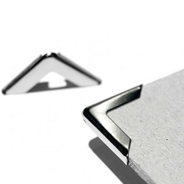Metallinurkat kansioon Displast 100 osaa Hopeinen nikkeli
