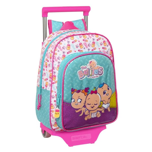 Skoleryggsekk med Hjul The Bellies 26 x 34 x 11 cm Lilla Turkis Hvit